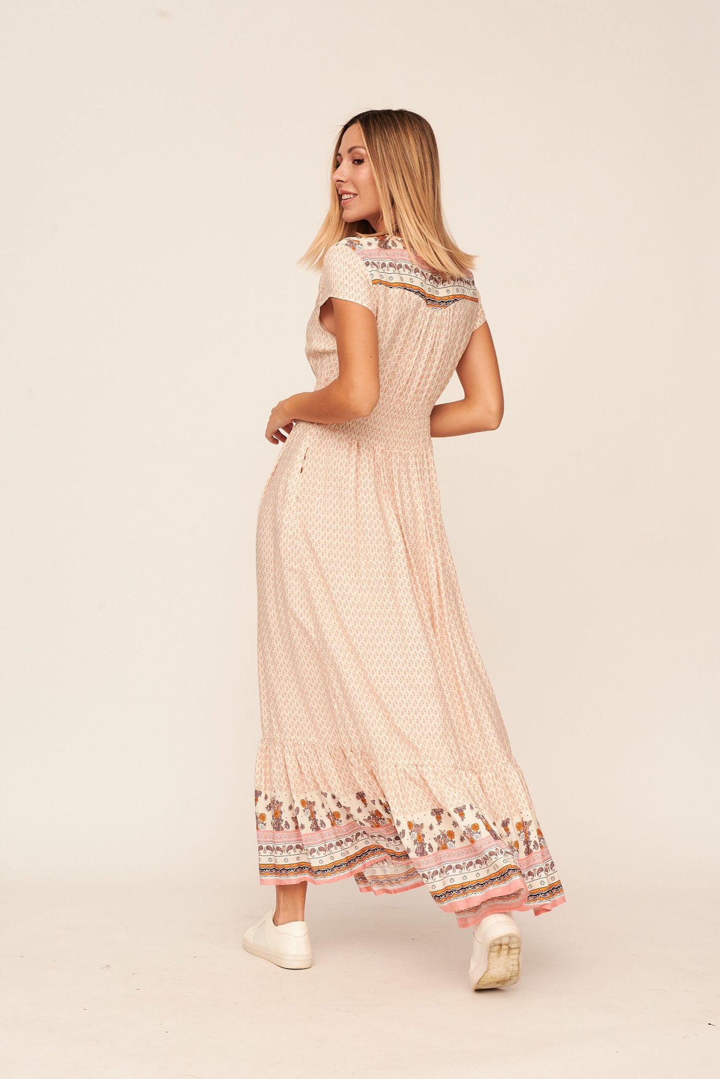11930 Vestido largo rosa pastel