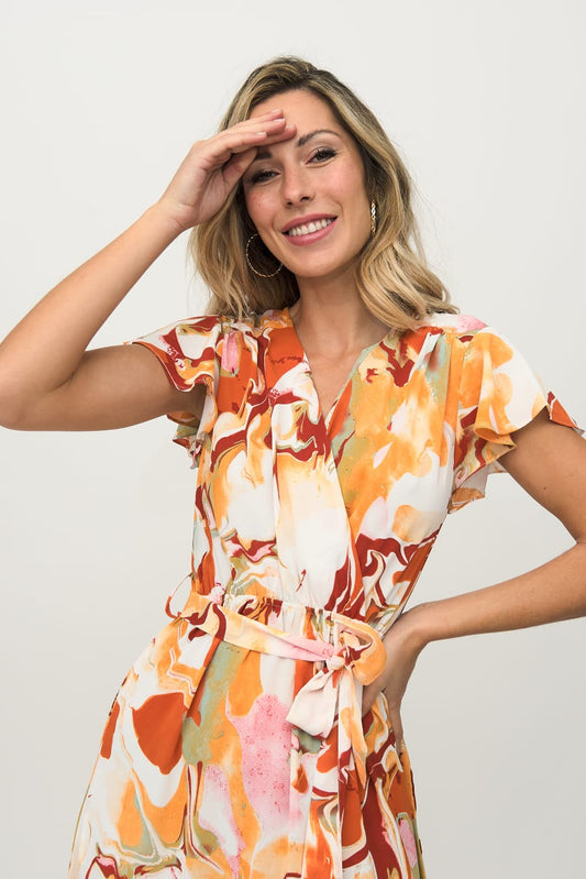 11921 Vestido largo naranja