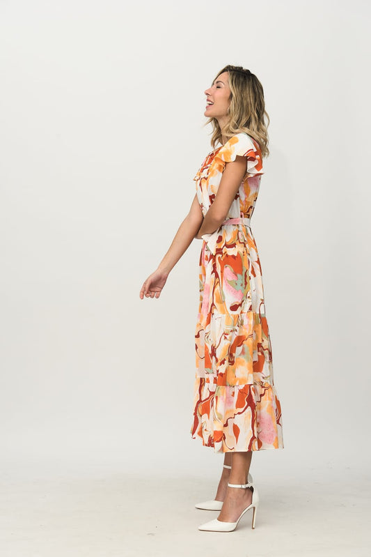 11921 Vestido largo naranja